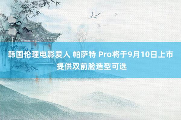 韩国伦理电影爱人 帕萨特 Pro将于9月10日上市 提供双前脸造型可选