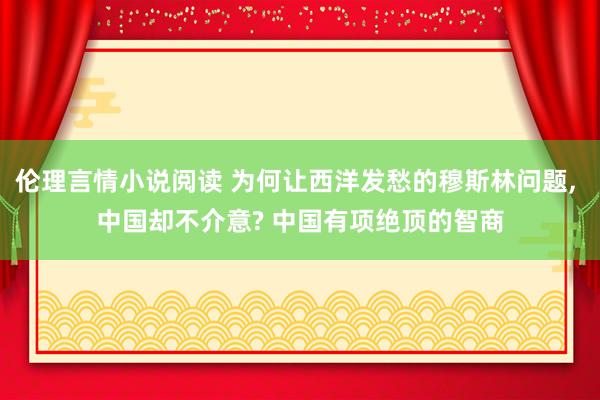 伦理言情小说阅读 为何让西洋发愁的穆斯林问题， 中国却不介意? 中国有项绝顶的智商