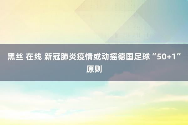 黑丝 在线 新冠肺炎疫情或动摇德国足球“50+1”原则