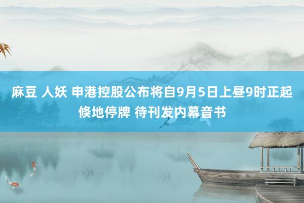 麻豆 人妖 申港控股公布将自9月5日上昼9时正起倏地停牌 待刊发内幕音书