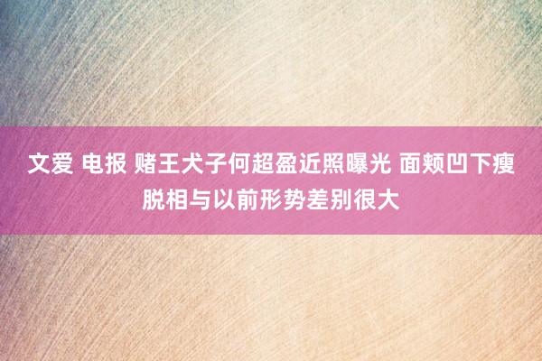 文爱 电报 赌王犬子何超盈近照曝光 面颊凹下瘦脱相与以前形势差别很大