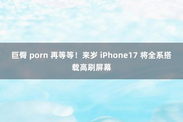 巨臀 porn 再等等！来岁 iPhone17 将全系搭载高刷屏幕