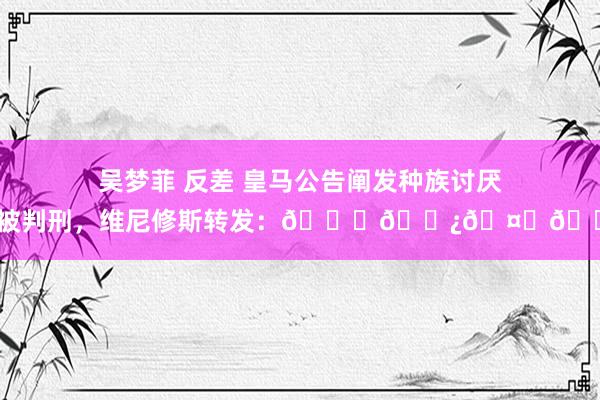 吴梦菲 反差 皇马公告阐发种族讨厌者被判刑，维尼修斯转发：🙏🏿🤝🏿