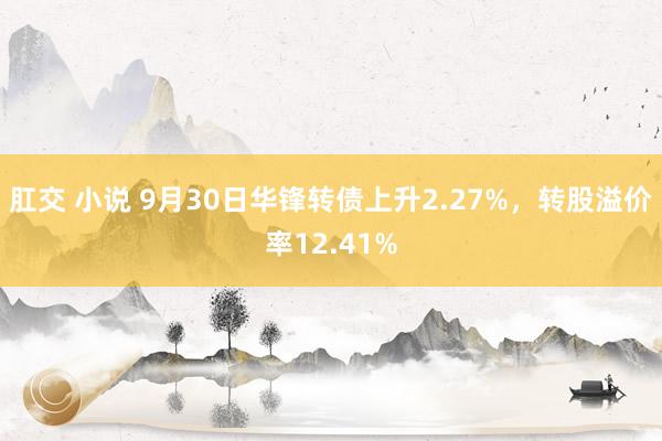 肛交 小说 9月30日华锋转债上升2.27%，转股溢价率12.41%