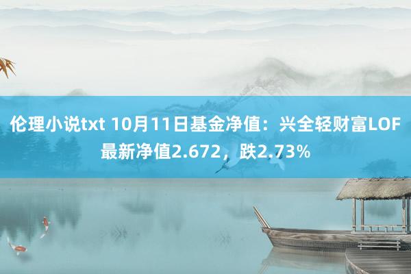 伦理小说txt 10月11日基金净值：兴全轻财富LOF最新净值2.672，跌2.73%