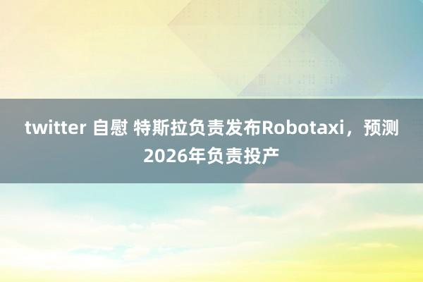 twitter 自慰 特斯拉负责发布Robotaxi，预测2026年负责投产