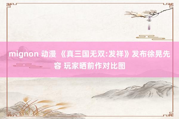 mignon 动漫 《真三国无双:发祥》发布徐晃先容 玩家晒前作对比图