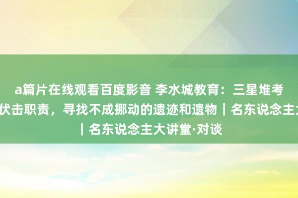 a篇片在线观看百度影音 李水城教育：三星堆考古还有一个伏击职责，寻找不成挪动的遗迹和遗物｜名东说念主大讲堂·对谈