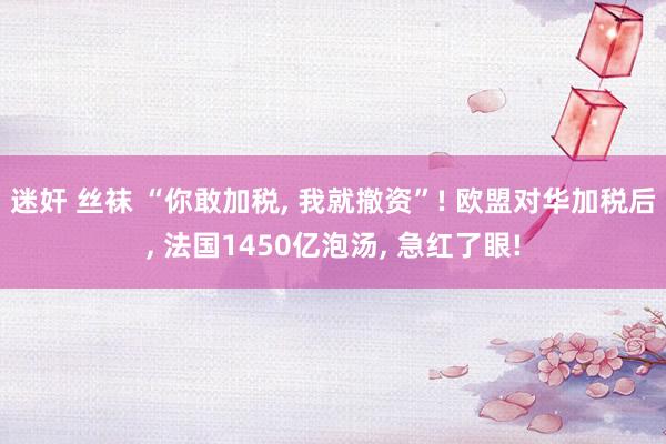 迷奸 丝袜 “你敢加税， 我就撤资”! 欧盟对华加税后， 法国1450亿泡汤， 急红了眼!