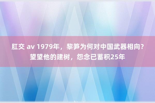 肛交 av 1979年，黎笋为何对中国武器相向？望望他的建树，怨念已蓄积25年