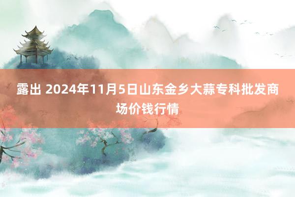 露出 2024年11月5日山东金乡大蒜专科批发商场价钱行情