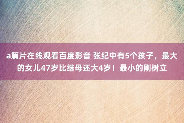 a篇片在线观看百度影音 张纪中有5个孩子，最大的女儿47岁比继母还大4岁！最小的刚树立