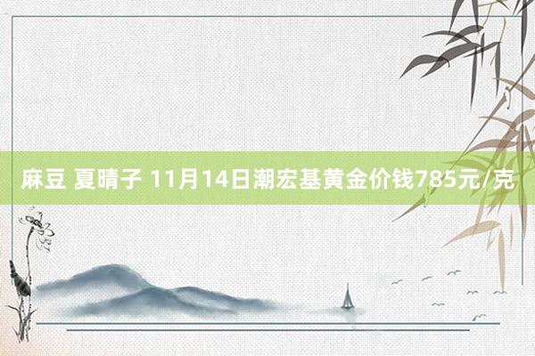 麻豆 夏晴子 11月14日潮宏基黄金价钱785元/克