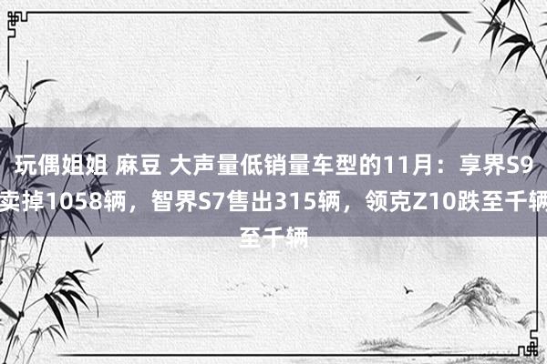 玩偶姐姐 麻豆 大声量低销量车型的11月：享界S9卖掉1058辆，智界S7售出315辆，领克Z10跌至千辆