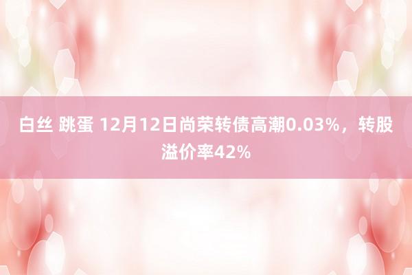 白丝 跳蛋 12月12日尚荣转债高潮0.03%，转股溢价率42%