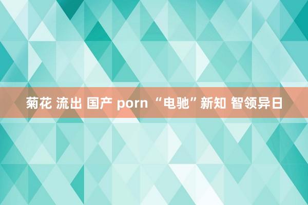 菊花 流出 国产 porn “电驰”新知 智领异日