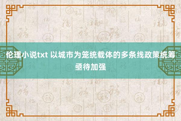 伦理小说txt 以城市为笼统载体的多条线政策统筹亟待加强