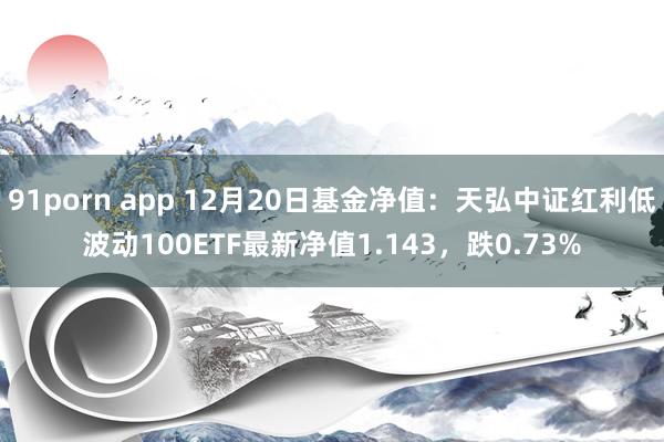 91porn app 12月20日基金净值：天弘中证红利低波动100ETF最新净值1.143，跌0.73%