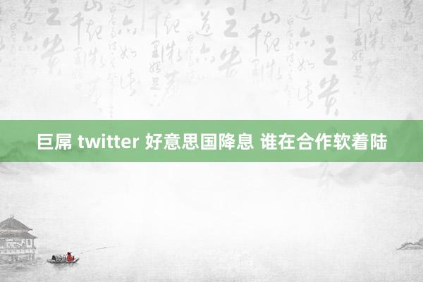 巨屌 twitter 好意思国降息 谁在合作软着陆