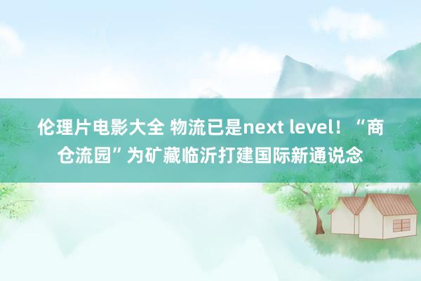 伦理片电影大全 物流已是next level！“商仓流园”为矿藏临沂打建国际新通说念