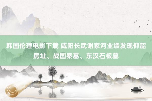 韩国伦理电影下载 咸阳长武谢家河业绩发现仰韶房址、战国秦墓、东汉石板墓